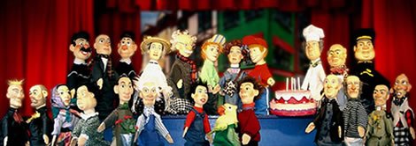 La famille du théâtre de marionnettes